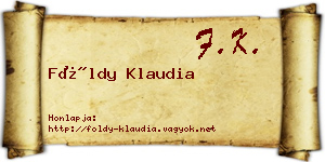 Földy Klaudia névjegykártya
