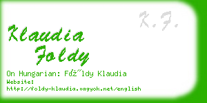 klaudia foldy business card